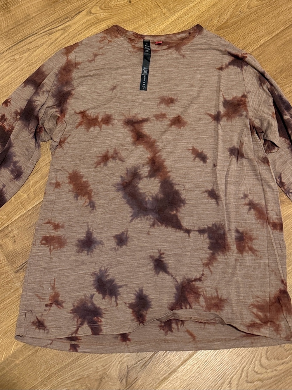 Lululemon Tie-Dye Long Sleeve Tee in Taupe and Rust